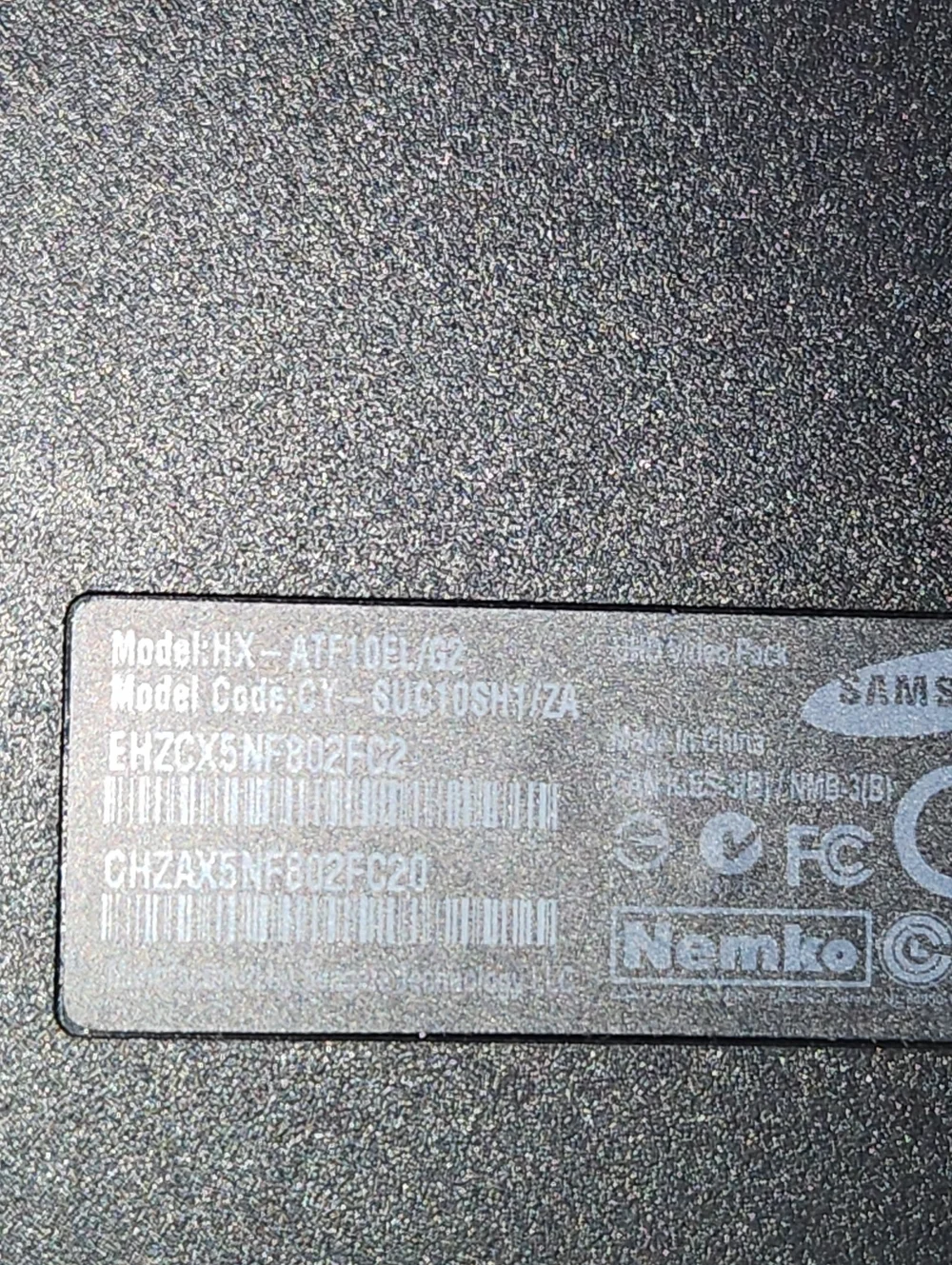 Samsung Electronics ATF10EL/G2 CY-SUC10SH1 /Za UHD Video Pack. Tested